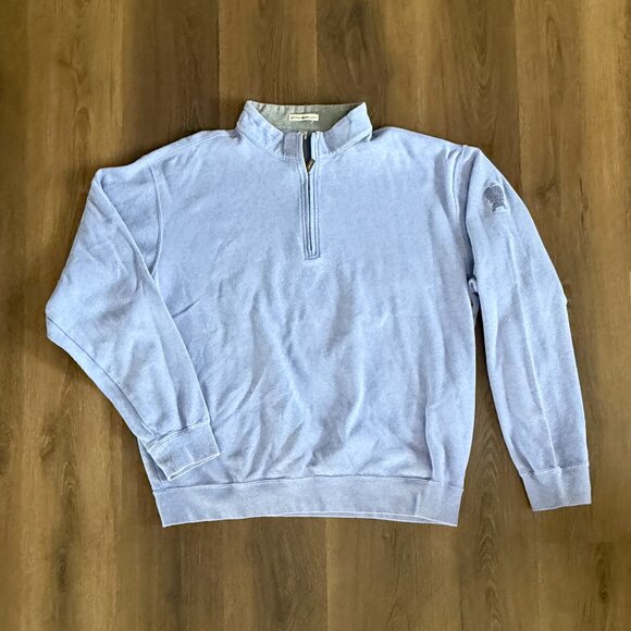 Peter Millar Quarter Zip Sweater Mens XXL Light Blue Golf Pullover - Picture 1 of 6